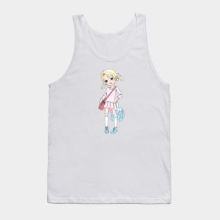 Cute girl with soft toy rabbit Tank Top